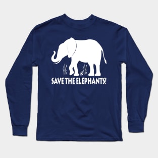 Save the Elephants in Silhouette Long Sleeve T-Shirt